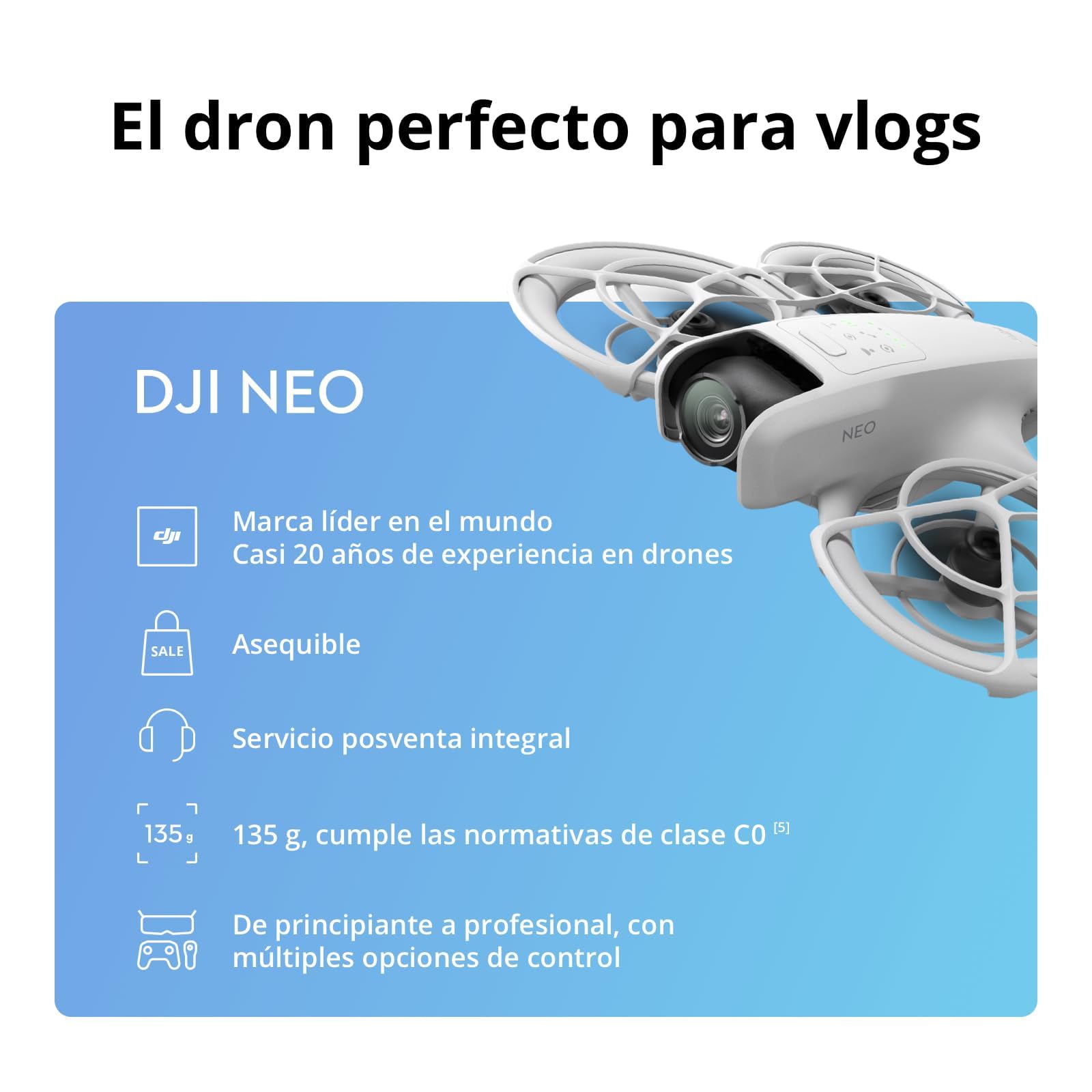 DJI Neo Motion Fly More Combo avec accessoires polyvalent, Mini Drone avec caméra 4K, drone autonome 135g, fonction follow me, démarrage manuel, suivi de scène ai avec RC - N3 et 3 batteries