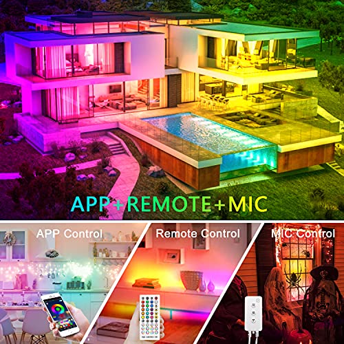 Hedynshine 200Ft Led Strip Lights, Music Sync Color Changing Strip Lights With 40Key Remote Work With App, Smart Led Strip Lights (200Ft) #TOP6