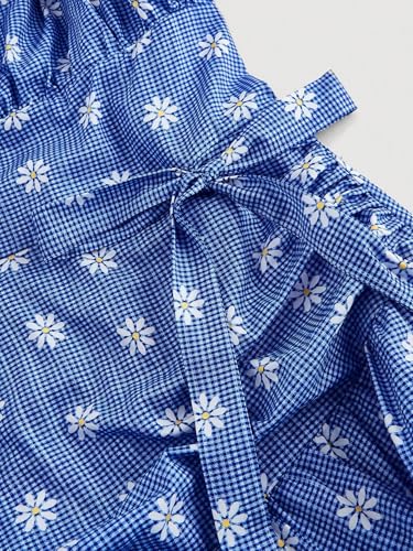 Image of Narecte Summer Dresses for Women,Tie Halter Mini Dress,Floral Print Short Dress,Ruffle Trim Casual Dresses