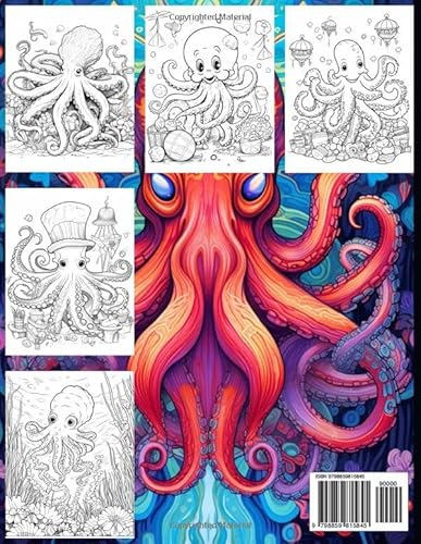 Octopus Coloring Book: Aquatic Octopus Realms Serene Illustrations for Adult Relaxation