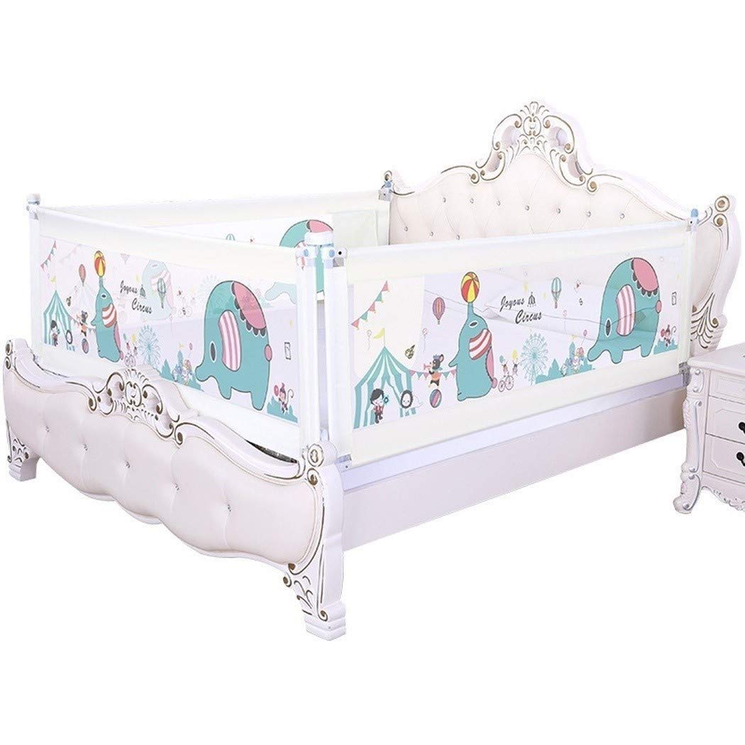 Barandilla de Cama de 1,8 m y 2,0 m con Bolsillos. No Ajustable. Anticaídas para Cama. Protector de Cama para niños. (Color: Blanco, Tamaño: 150 cm - 1 Unidad)