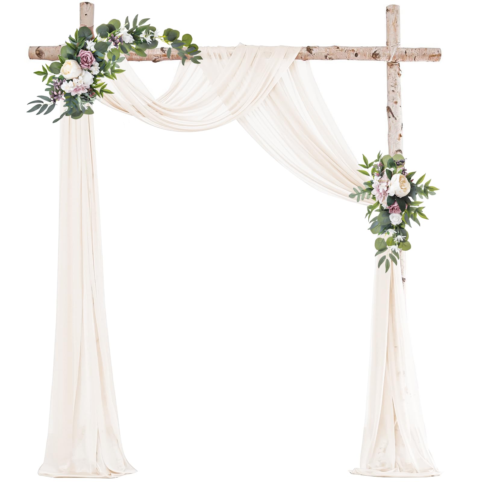 Cortina de arco de boda, cortina transversal de tul transparente, cortina de fondo de boda, cortina de arco de boda, decoración para fotografía, fiesta, boda, arco, ceremonia