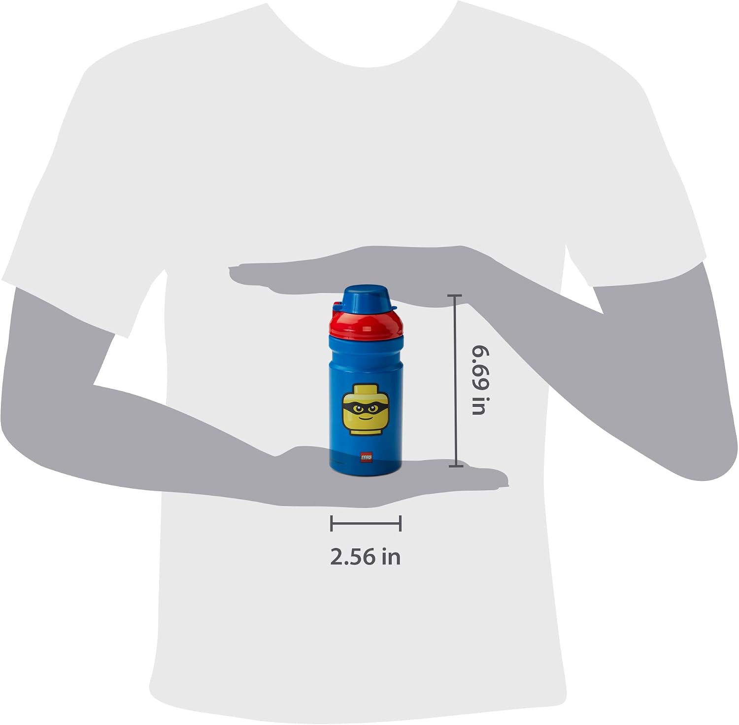 Room Copenhagen LEGO Iconic Drinking Bottle - 13 oz - Fun and Practical Kids’ Water Bottle with Covered Spout, Sports Water Bottle, Blue and Red