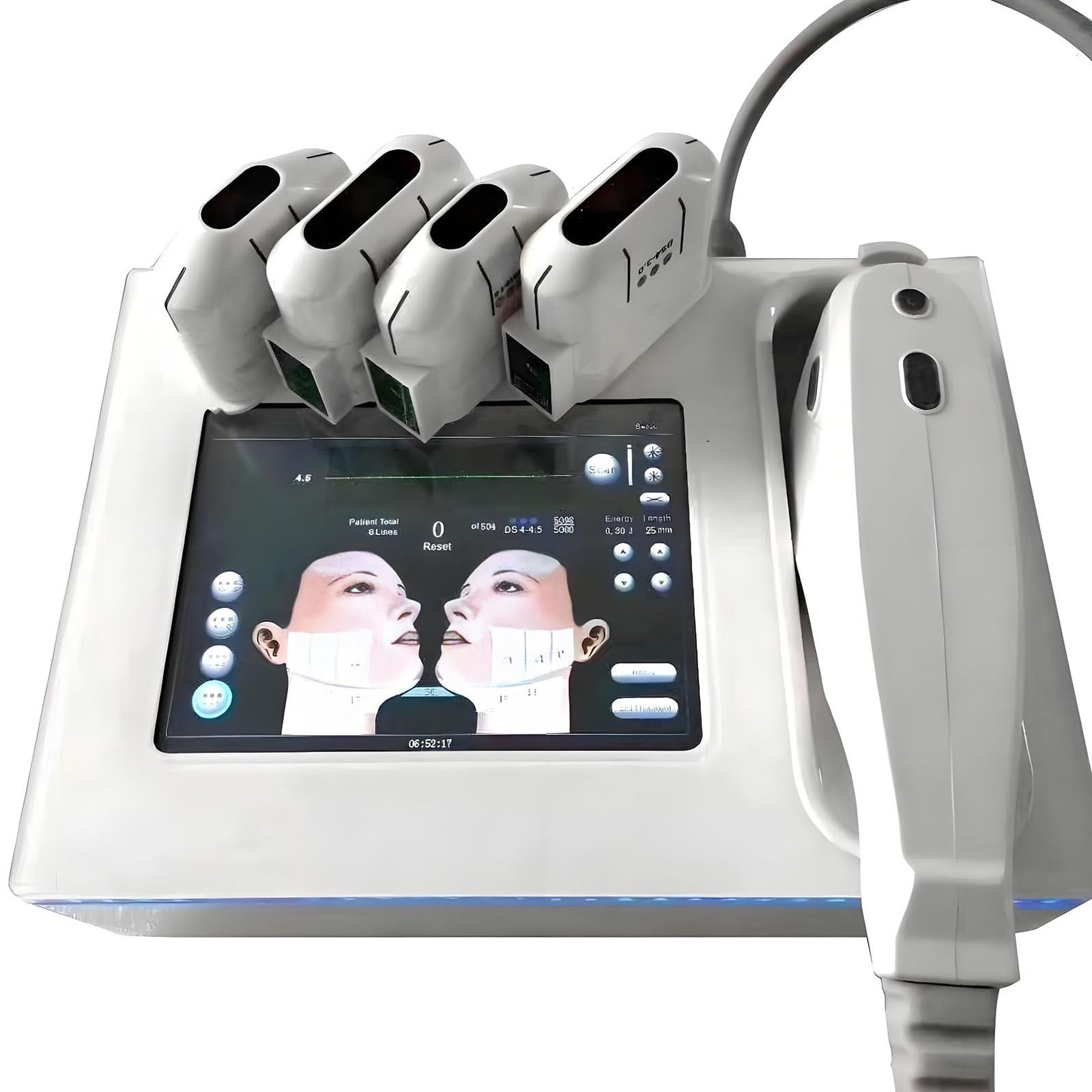 Oiyeknrd Portable Anti-Aging Machine Wrinkle Remover with 5 Cartridges 10000 Shots Wrinkle Removal Facial Lifting systerm,Multi Functional Machine