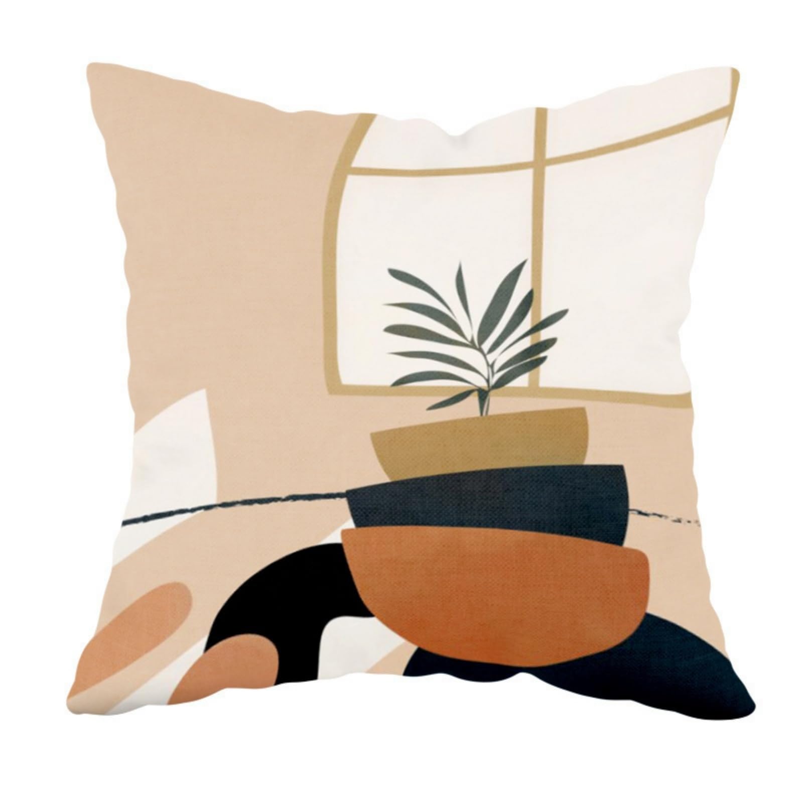 wxlmom Cushion Covers 40cm x 40cm Orange Beige Pillowcase Invisible Zipper