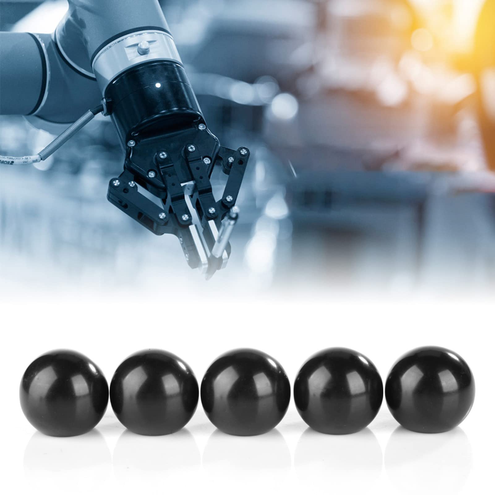 Ball Knob Ball Black Ball Lever Knob, 5pcs Round Ball M8x32 Machine Tool Replacement, Embedded with Copper Nut for Easy Installation