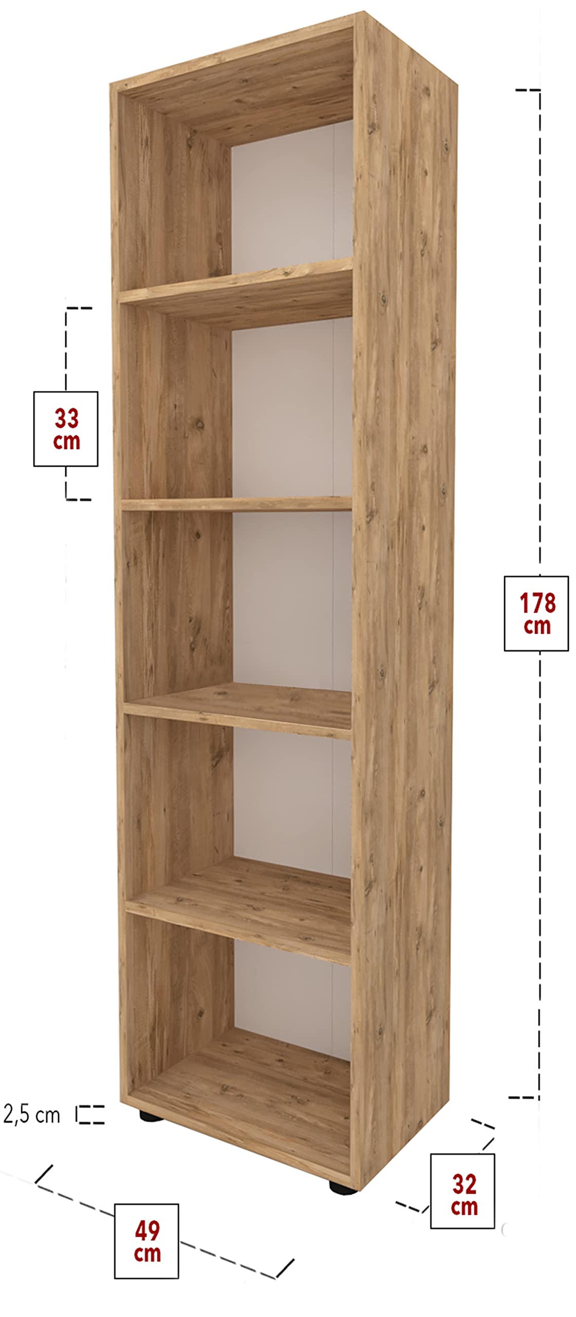 VCM Holzregal Stehend | Elegantes Regal | Büroregal