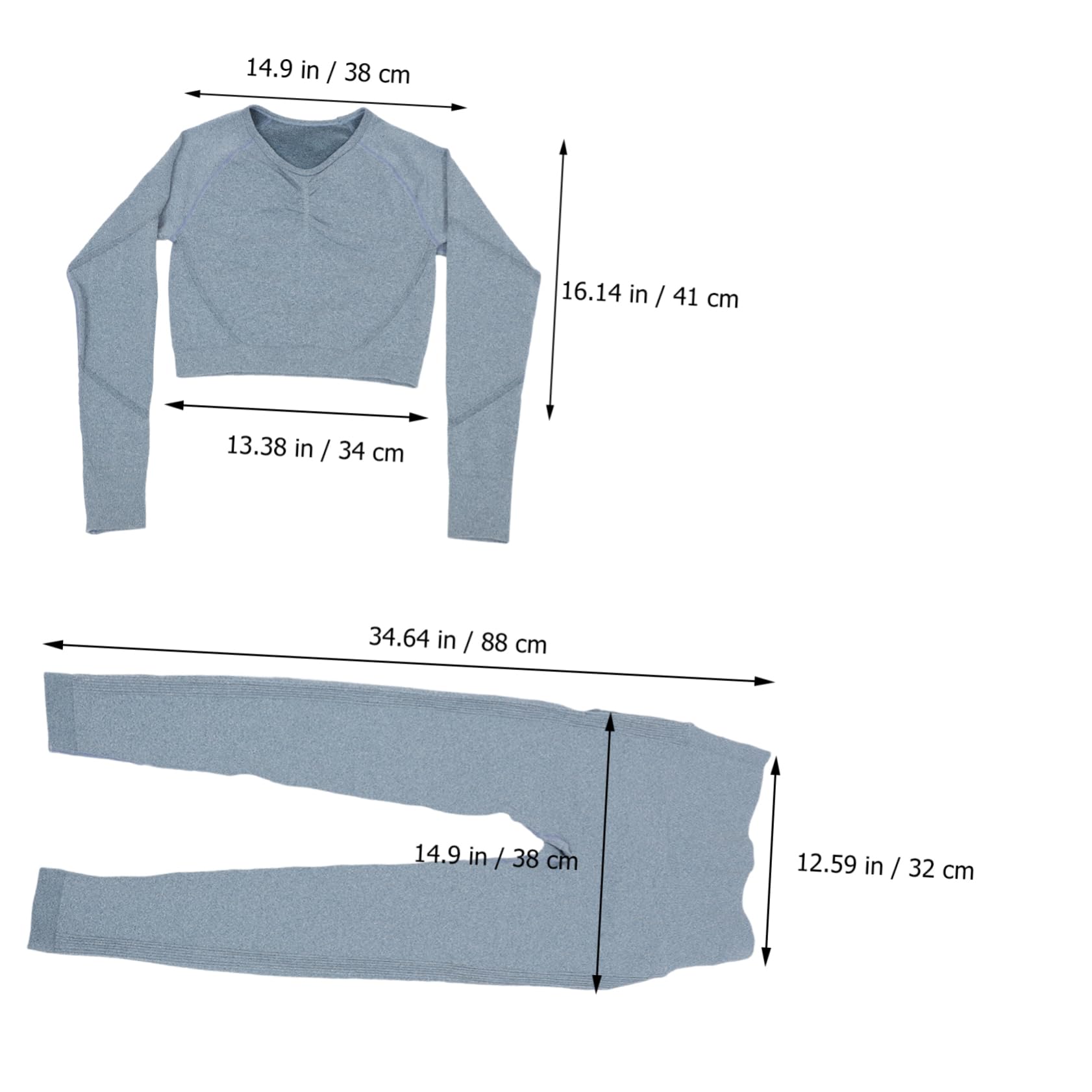 FOMIYES Completo Yoga Donna a Manica Lunga Design a Vita Alta, Senza Cuciture, in Chinlon ed Elastan, Adatto per Jogging e Bici, Elasticità Superiore per Comfort e Movimento