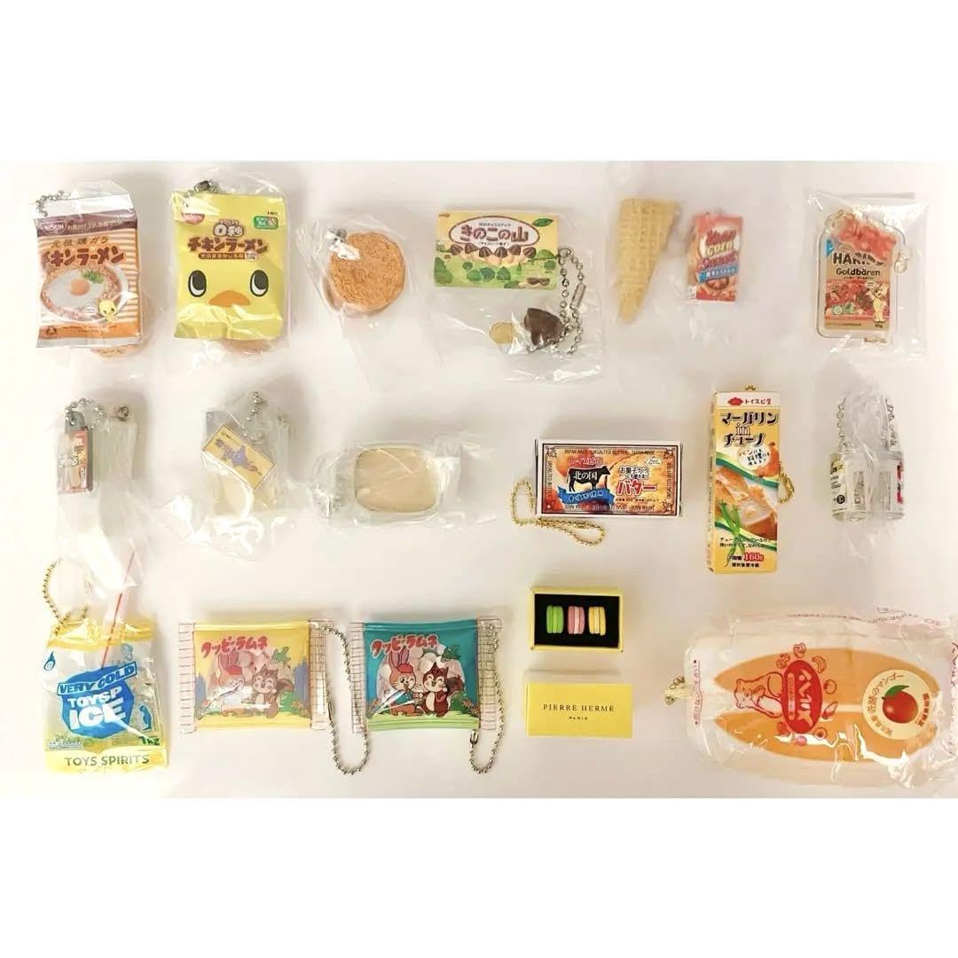 Amazon.co.jp: ミニチュア ガチャ 黄色 お菓子 食品系 17点 まとめ売り 