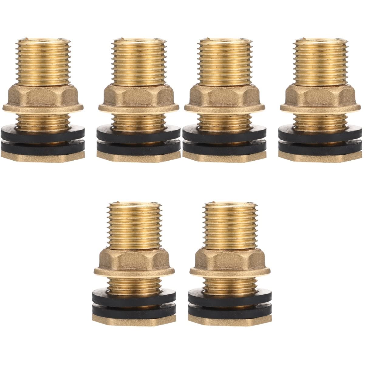 TEHAUX 6piezas Adaptador De Manguera De Latón Hembra Macho Juntas Conector para Tanques y Barriles De Agua para Jardín y Almacenamiento De Agua
