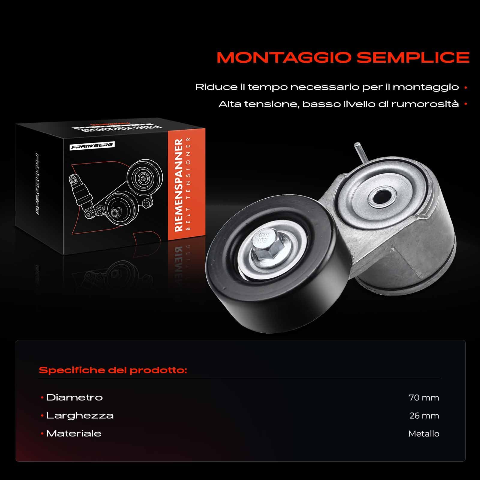 Frankberg Puleggia Guida a Rulli Compatibile con Wrangler III JK 2.8 CRD Nitro 2.8 CRD 4WD Nitro 2.8 CRD Wrangler III JK 2.8 CRD RWD Replace# 6802711AB