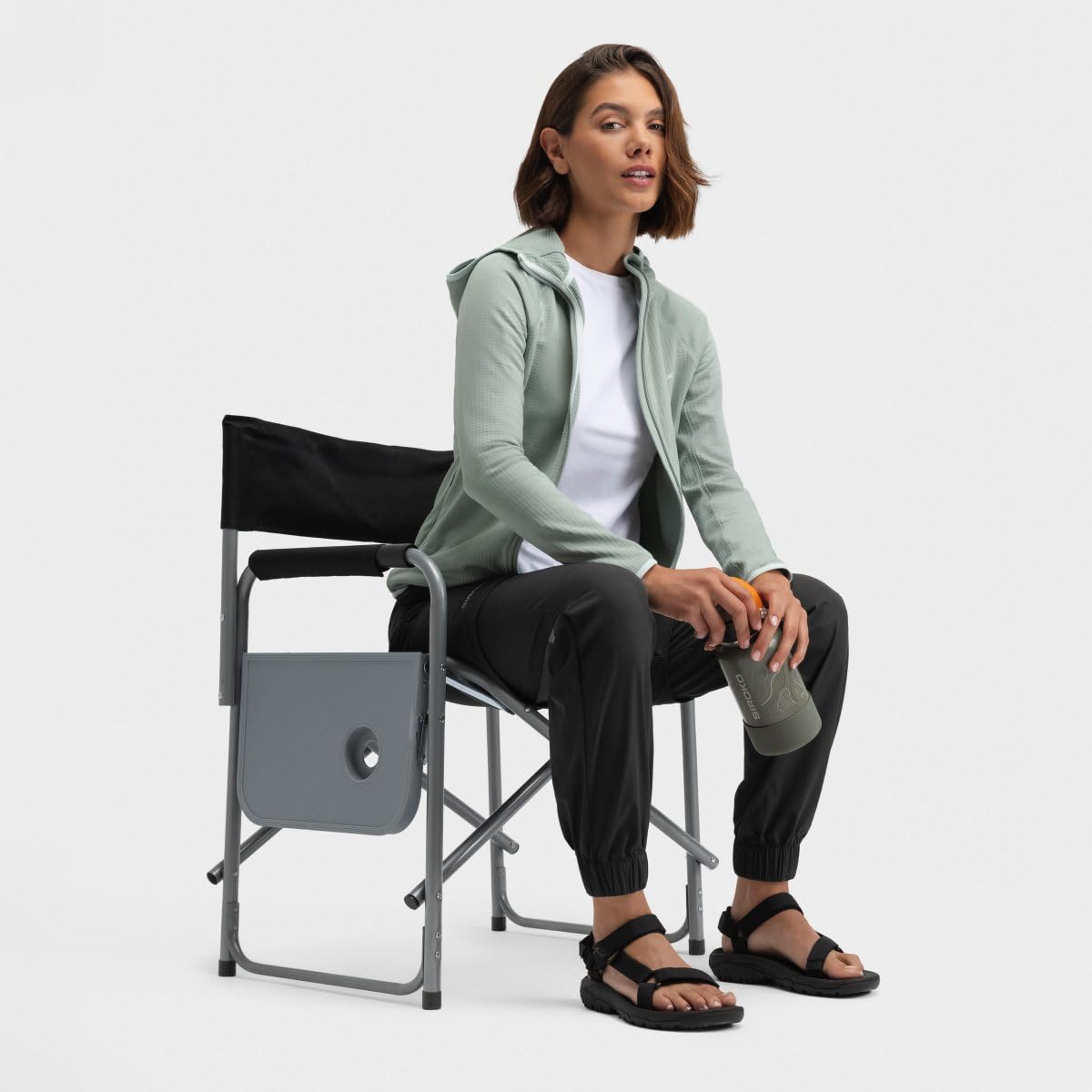 SIROKO Chaqueta polar ligera capucha montaña senderismo Ember Green Verde