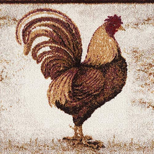 Brumlow Mills Tall Farmhouse Rooster Area Rug Rustic Decor Mat For Kitchen, Dining, Bedroom, Bathroom, Entryway Or Living Room, 20" X 44", Brick #TOP6