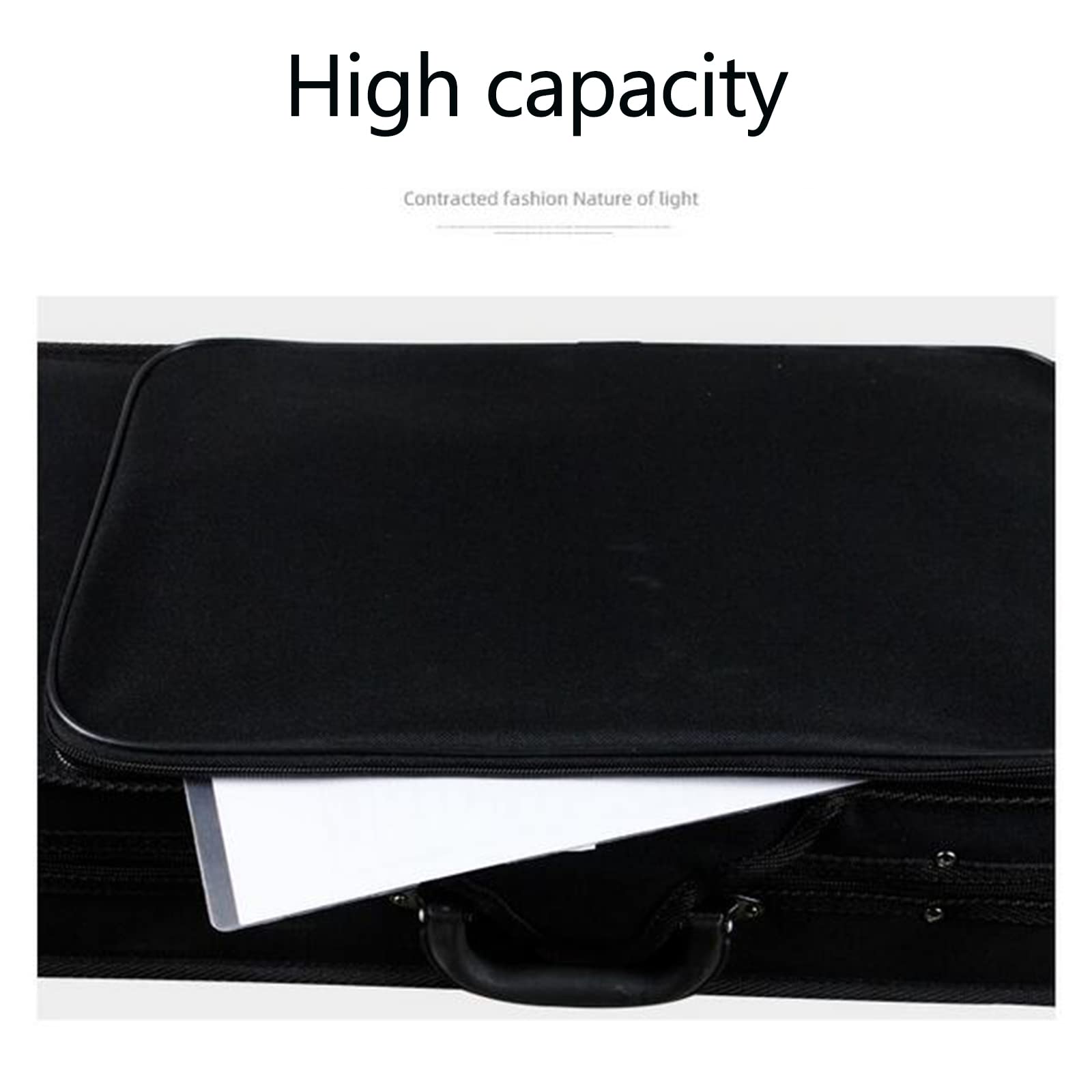 Estuche para Violín de Tamaño Completo 4/4 Negro Oblongo, Estuche para Violín Fuerte Interior de Felpa Profesional Súper Ligero con Correas de Mochila