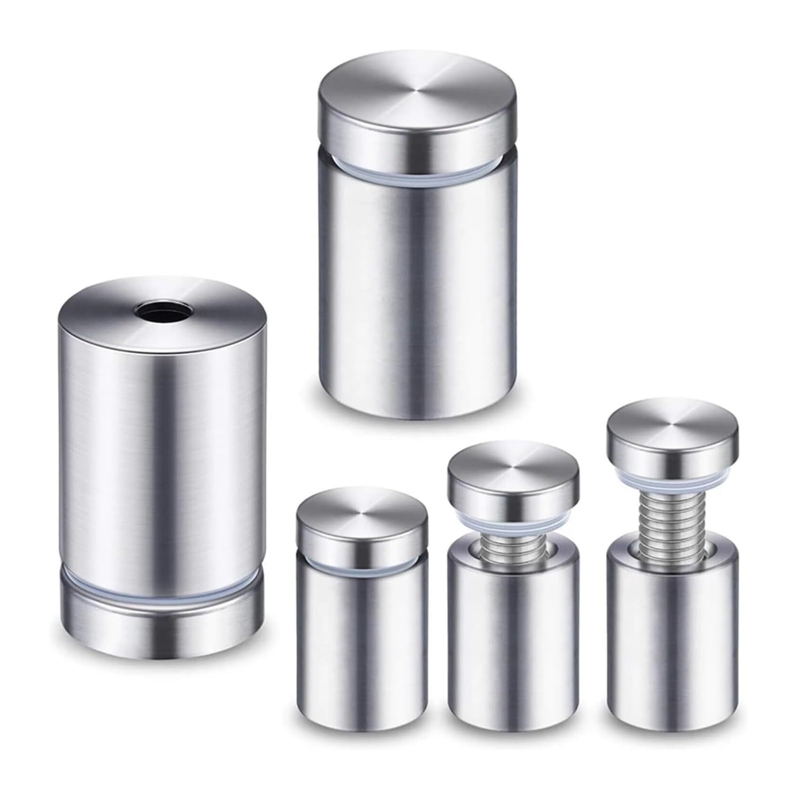 YDHSIKK Standoff Fixings, Stainless Steel Glass Sign Standoff Screws Silver 12x25mm