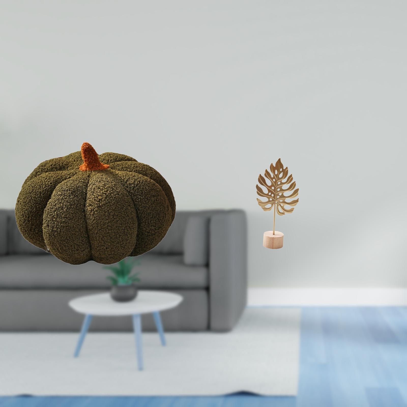 Halloween Pumpkin Pillows Leaf Sculpture Metal Leaf Statue Stuffed Pillow Decoration Plush Decorative Sofa Cushion for Bed Bedroom Room Decor Leaf Shaped-image-10