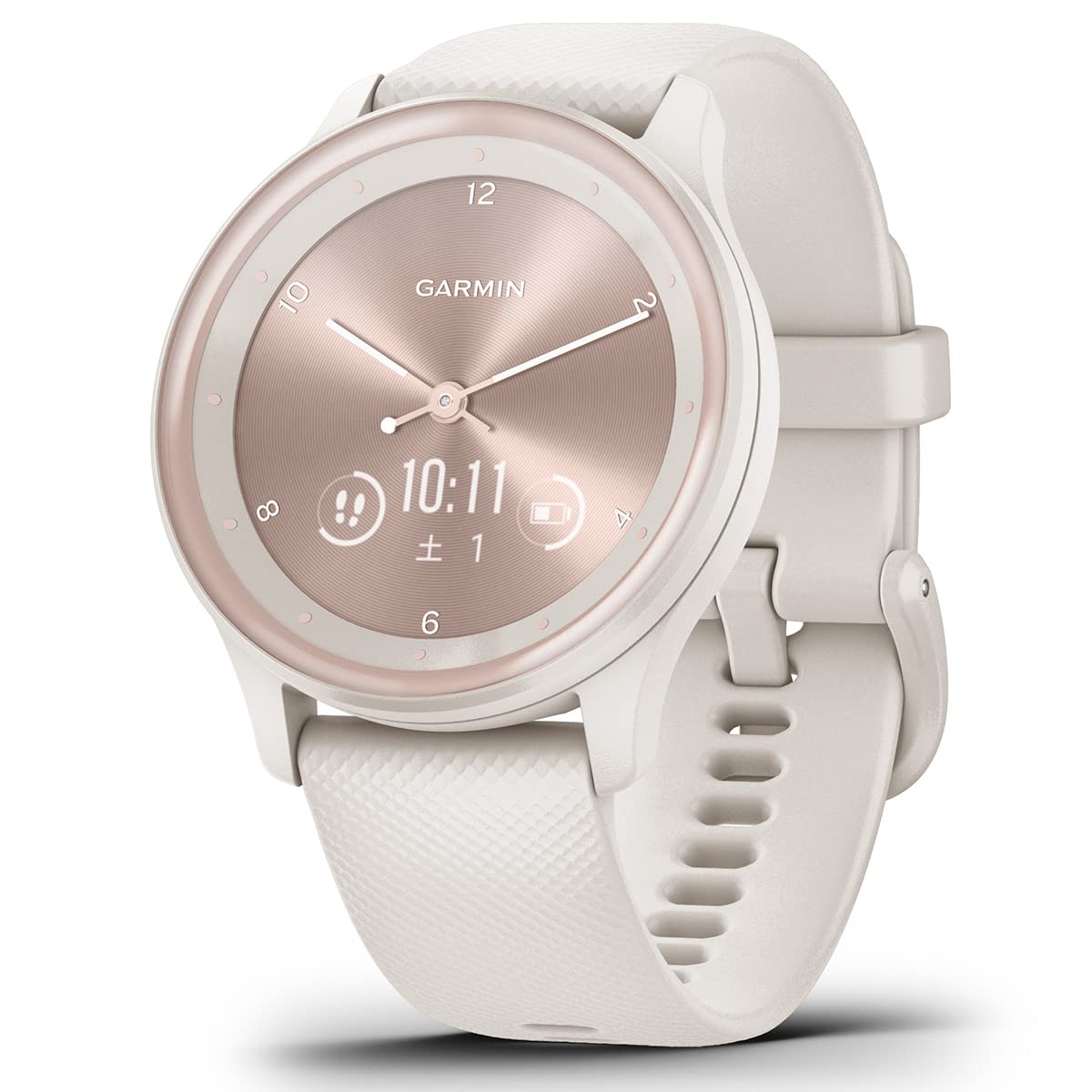 Garmin Vivomove Sport Peach Gold/Ivory Hybrid Smartwatch, Small