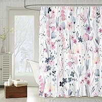 JTZYM 80-180 cm breedte x 180/200 cm druppel roze bloem polyester douchegordijnen schimmelbestendig met haken waterdicht douchegordijn voor badkamer JTZYM 80-180 cm breedte x 180/200 cm druppel roze bloem polyester douchegordijnen schimmelbestendig met haken waterdicht douchegordijn voor badkamer