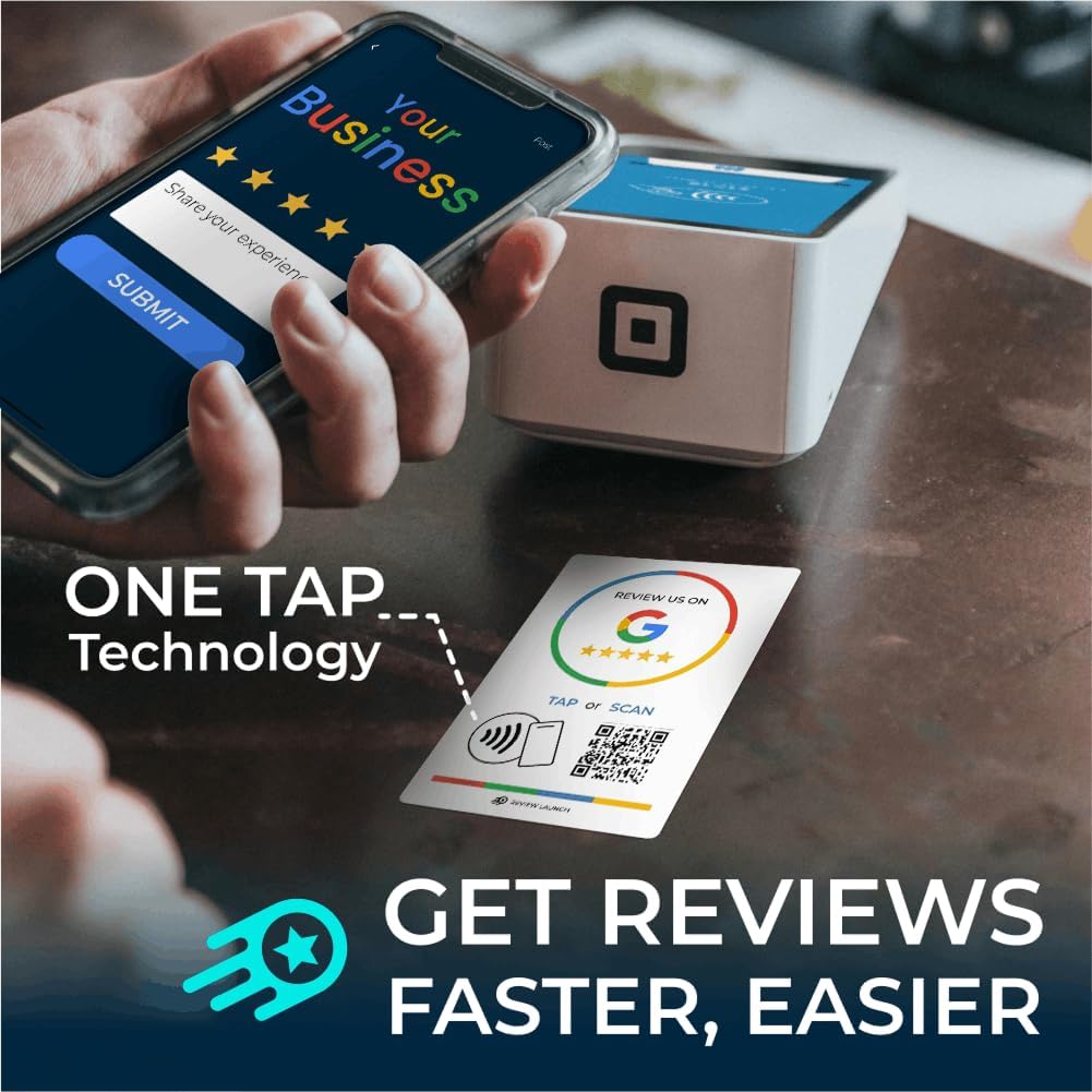 Review Tap Card Compatible with Google Review Stand | Boost Online Reviews Google Rank with Fast Zappy NFC Tap QR Code Stand | Works Like a Digital Card tap dot Card (Card, 3 Pack)