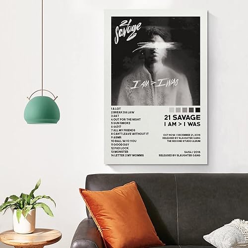 Miniatura 4 de BICHI Póster con texto en inglés "I Am I Was" con texto en inglés "I Am I Was", pintura decorativa, lienzo para pared, para sala de estar,