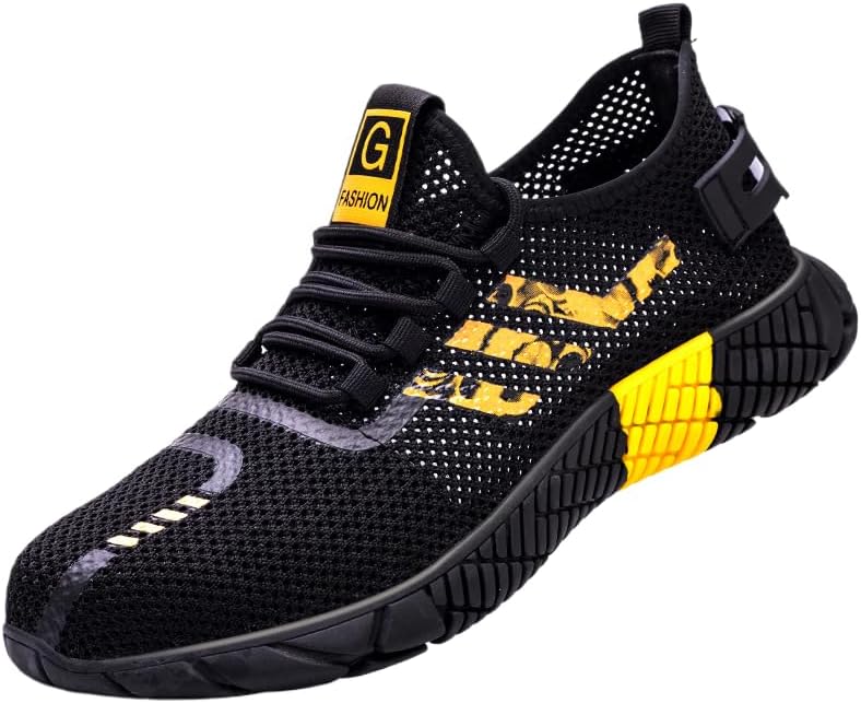 [YAYAMIYA] 安全靴 作業靴 メッシュ通気 23.5-28.0cm セーフティーシューズ 鋼先芯 ダイヤル式 メンズ レディ