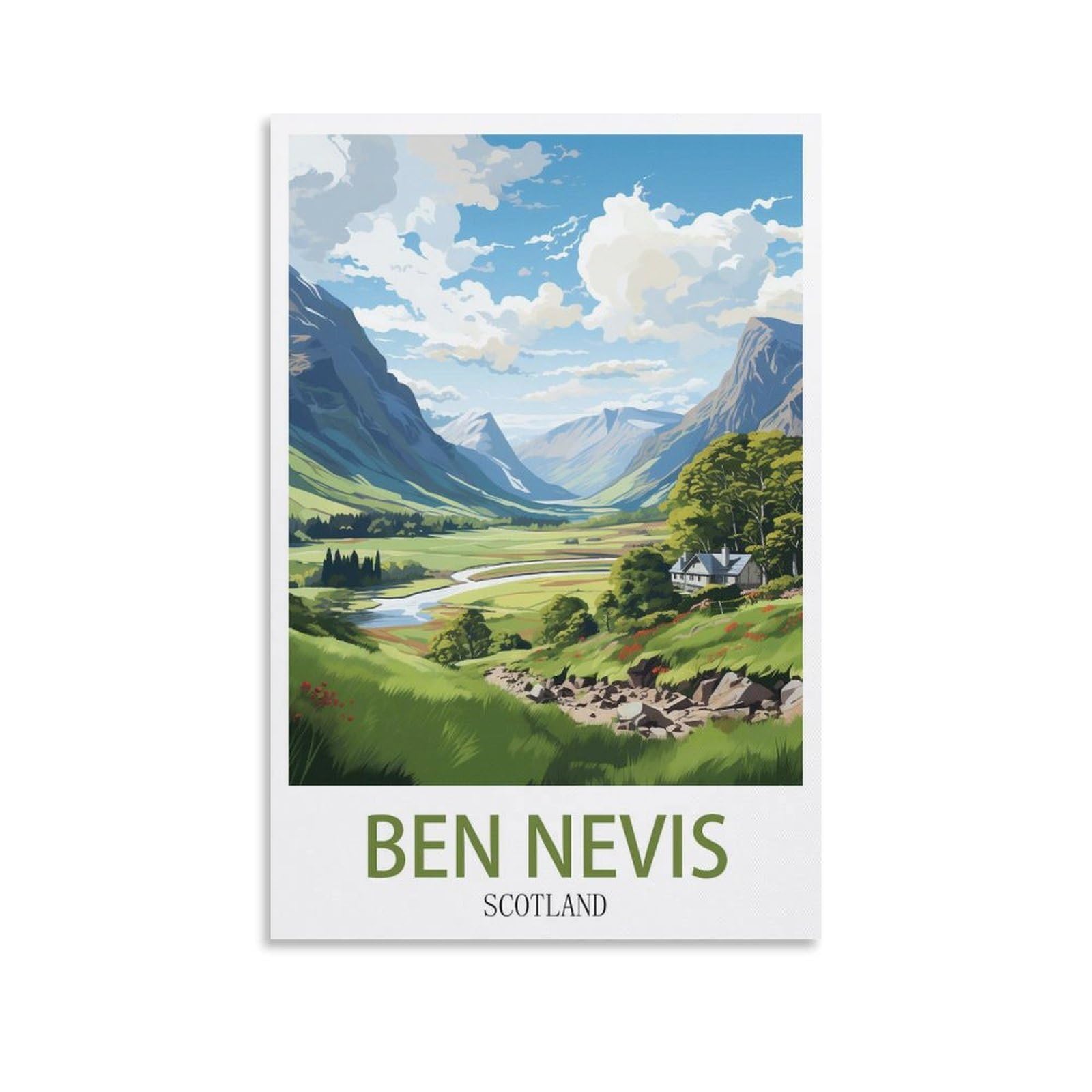 EZMLFA DIY 5D Diamond Painting Kits for Adults,Ben Nevis Scotland DIY Diamond Art Kits Gem Painting Crafts for Home Wall Decor 30x40cm