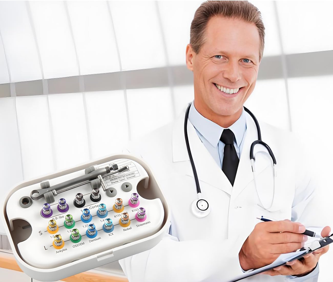 Dental Implant Torque Wrench Universal Kit ScrewDriver Prosthetic Adjustable Torque Value of 10-70Ncm Secure Disassemble Ratchet Drivers Implant Repair Tools