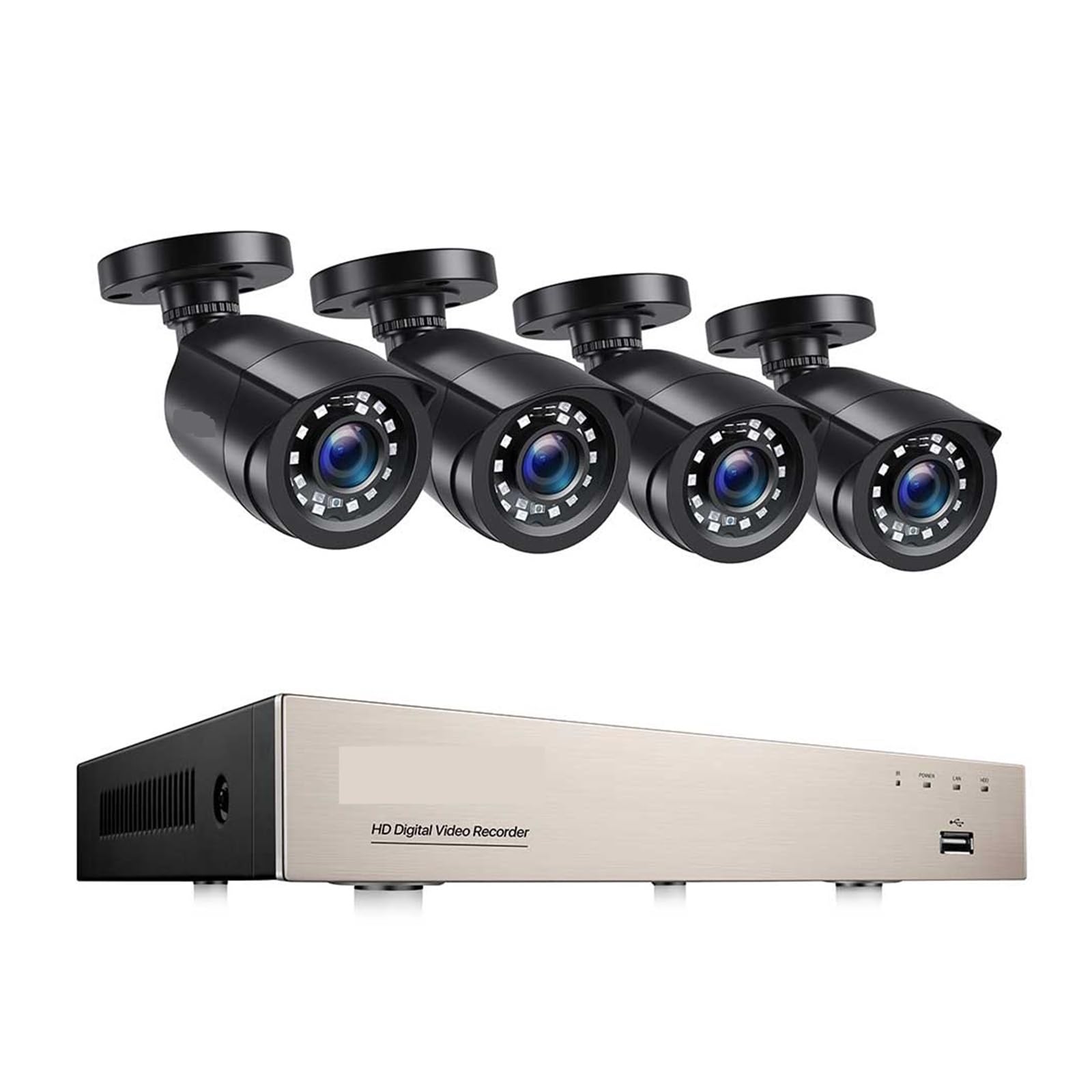 System kamer bezpieczeństwa 8-kanałowy system CCTV 1080P Zewnętrzny rejestrator wideo 5MP z kamerą bezpieczeństwa 2/4/6/8 sztuk 2MP System nadzoru wideo w dzień i w nocy(8CH DVR x 4 Cameras)