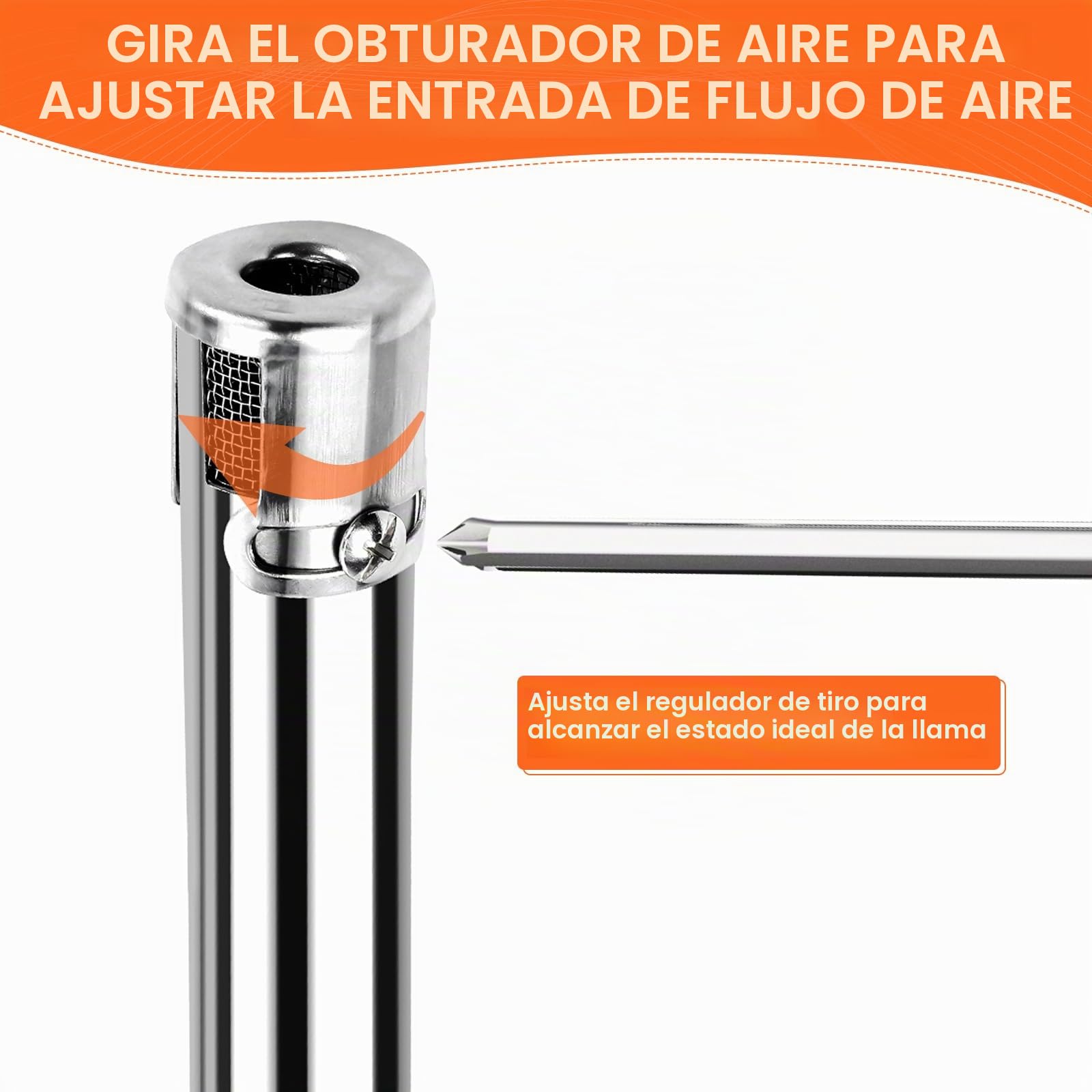 Denmay 42204 31 hasta 45cm de Quemador de Gas Universal Ajustable, para Barbacoa FirePlus, Fire Mountain, Char-Broil, Cosmo, Campingaz, Blooma, Brinkmann Y Otros Parrilla Barbacoa (4PACK)