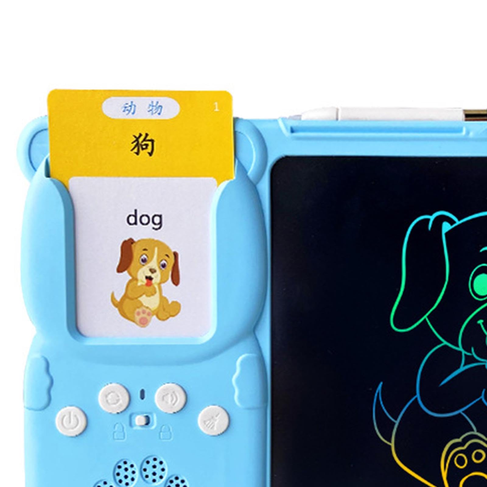 Generic Tavoletta Grafica 2 in 1 con Lavagna per Scrivere E Disegnare, Giocattolo per Bambini Dai 2 Ai 6 Anni. Un'ottima Idea Regalo, Blu con 255 carte, Taglia unica