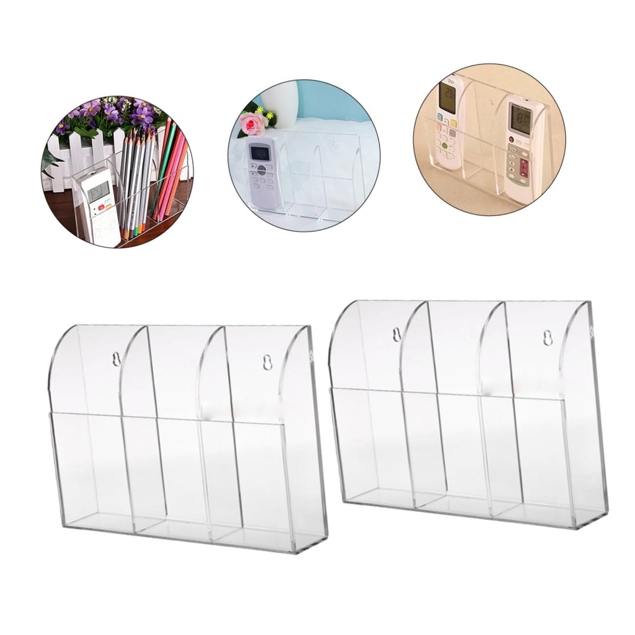 STOBAZA 3juegos Soporte De Pared Para Control Remoto De Acrílico Organizador Transparente Para Almacenamiento De Mandos Para Sala De Estar Oficina y Dormitorio