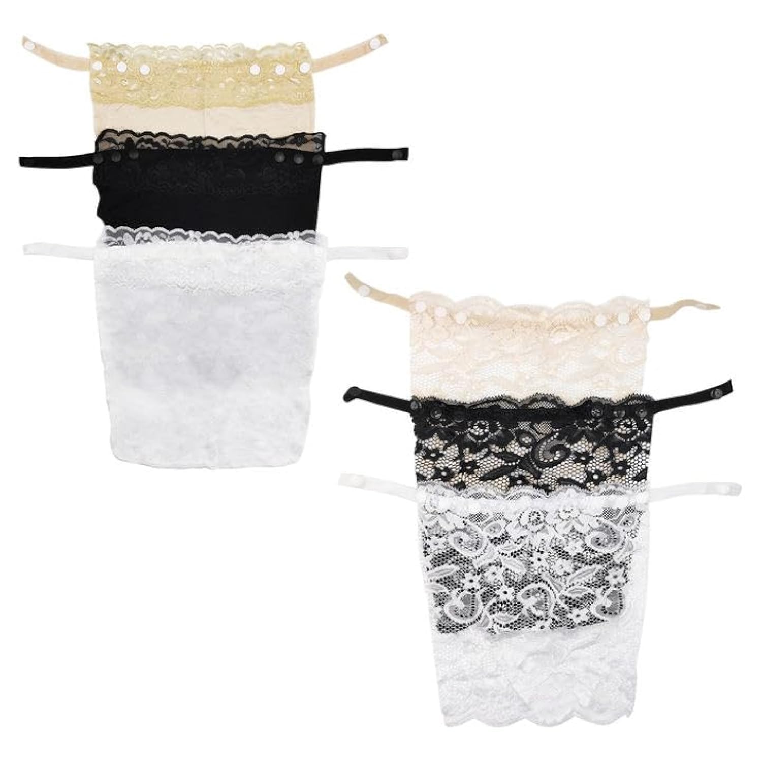 SKHAOVS 6 PCS Lady Lace Clip Finto Canotta Reggiseno Inserto Overlay Modesty Pannello Gilet 551355