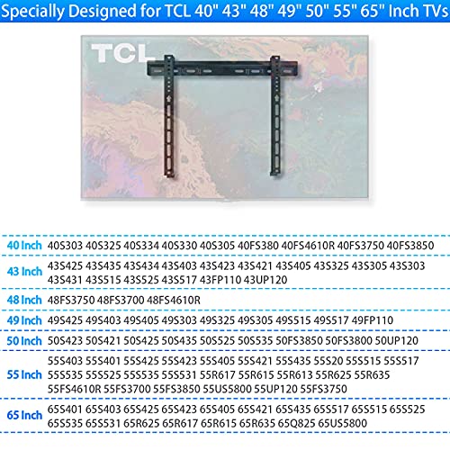 Image of Yaotieci TV Wall Mount Fit for TCL 40 inch 43 inch 48 inch 49 inch 50 inch 55 inch 65 inch Inches TVs, Fit for 40S325 40S330 40S305 43S435 43S405 49S425 50S434 50S525 55S434 55S535 55R635 65S405 65S635 TV Mount Bracket