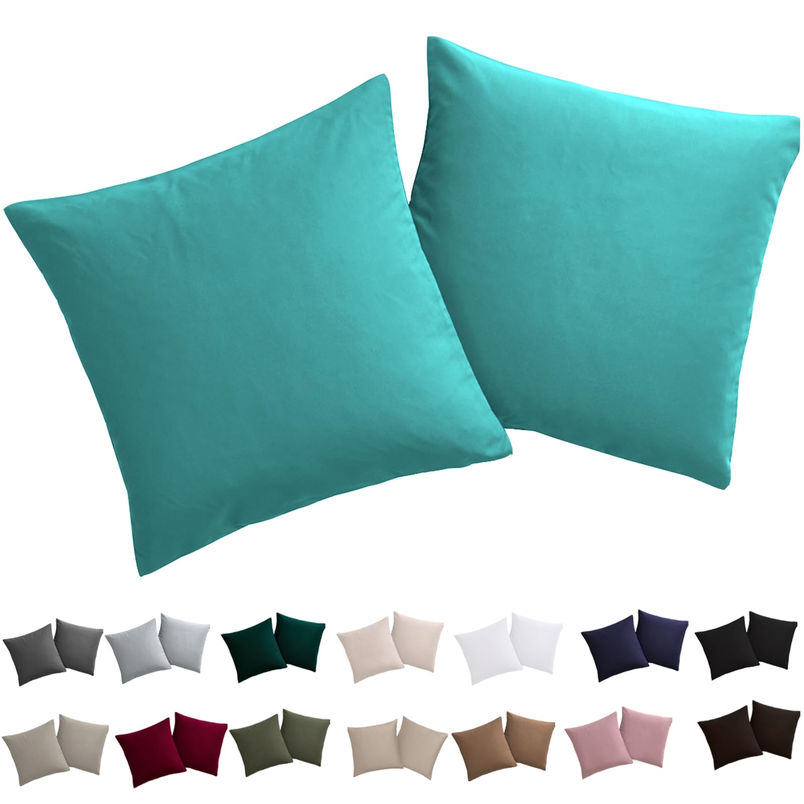 Soifox 2er Set Kissenbezug Mikrofaser weich und angenehm bügelfrei & knitterfrei