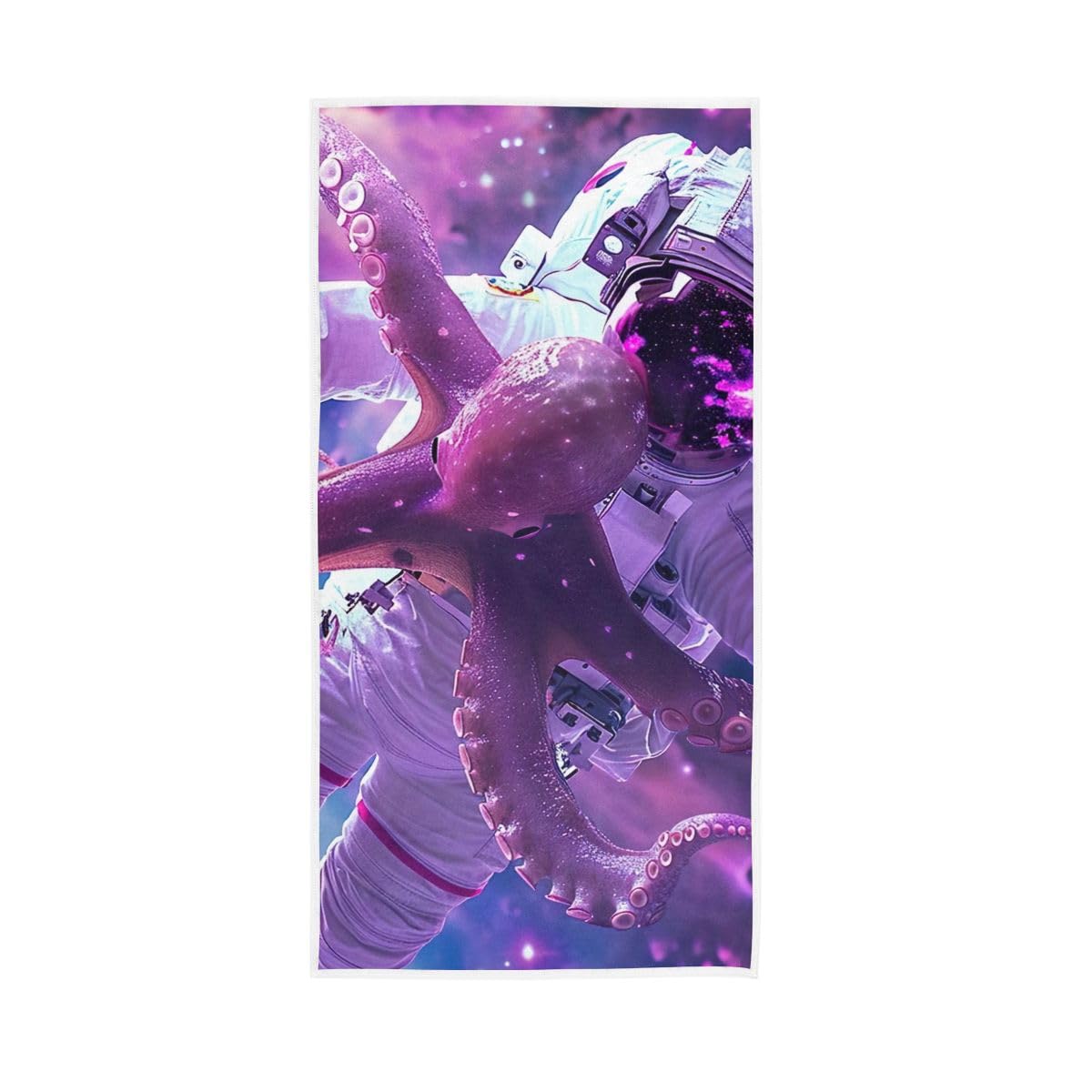 LSRCPD Astronauts and Marine Life in Space Face Towels for Bathroom, Hand Towels for Bathroom, Shower, Hotel, Spa 15 x 30 Inches