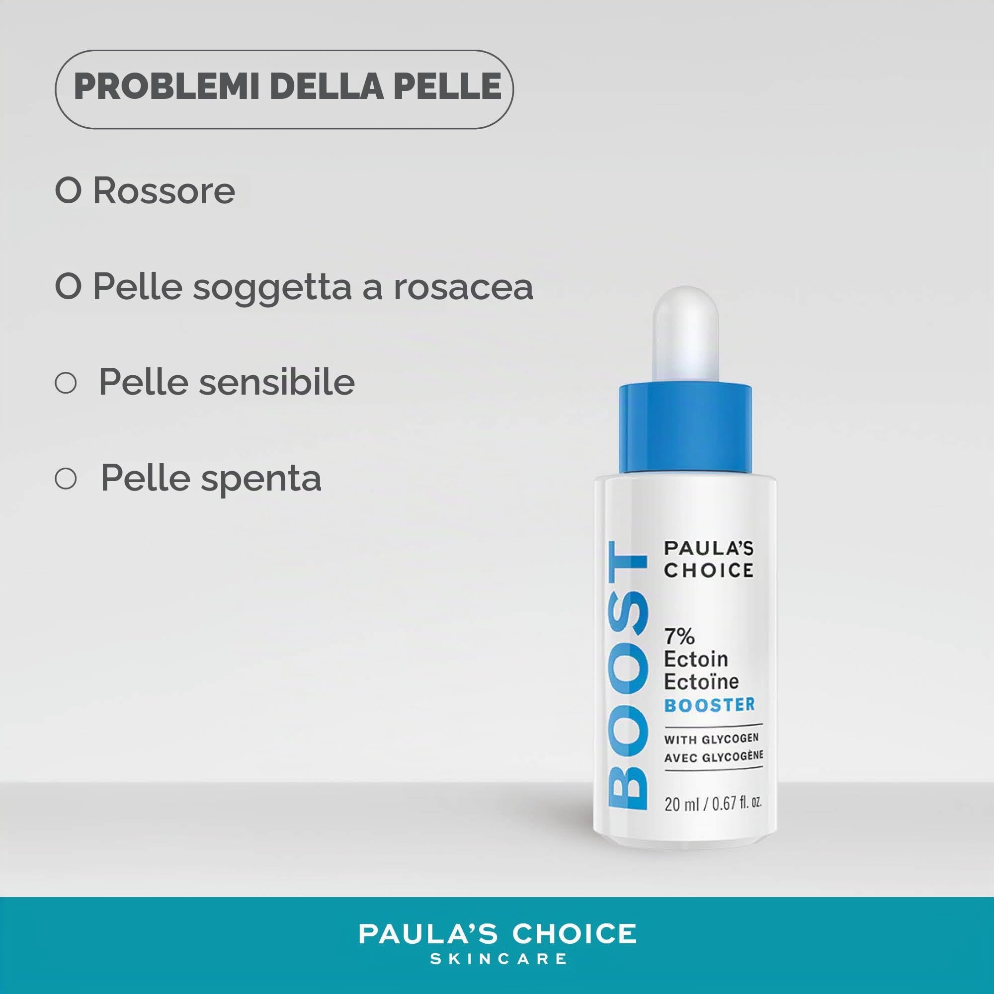 Paula's Choice 7% Ectoin Booster, Siero Viso Lattiginoso Idratante, 20 ml | 7 Benefici per la Barriera Cutanea in 1 Goccia - Idrata & Riduce i Rossori - Delicato Finish Dewy - con Acido Ialuronico