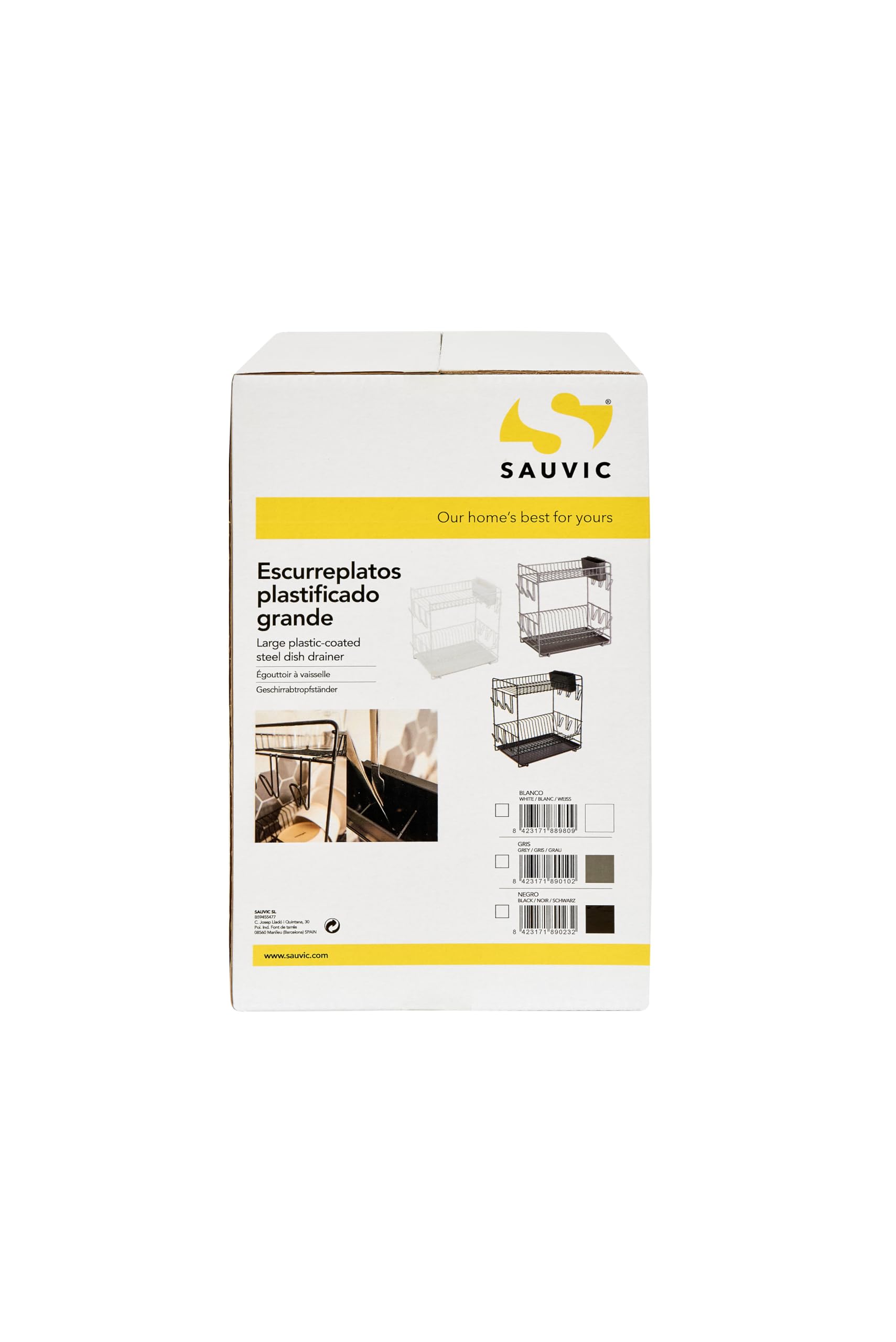 Sauvic 88980 Égouttoir à Vaisselle Métal Plastifié Blanc 43 x 25 x 41,5 cm