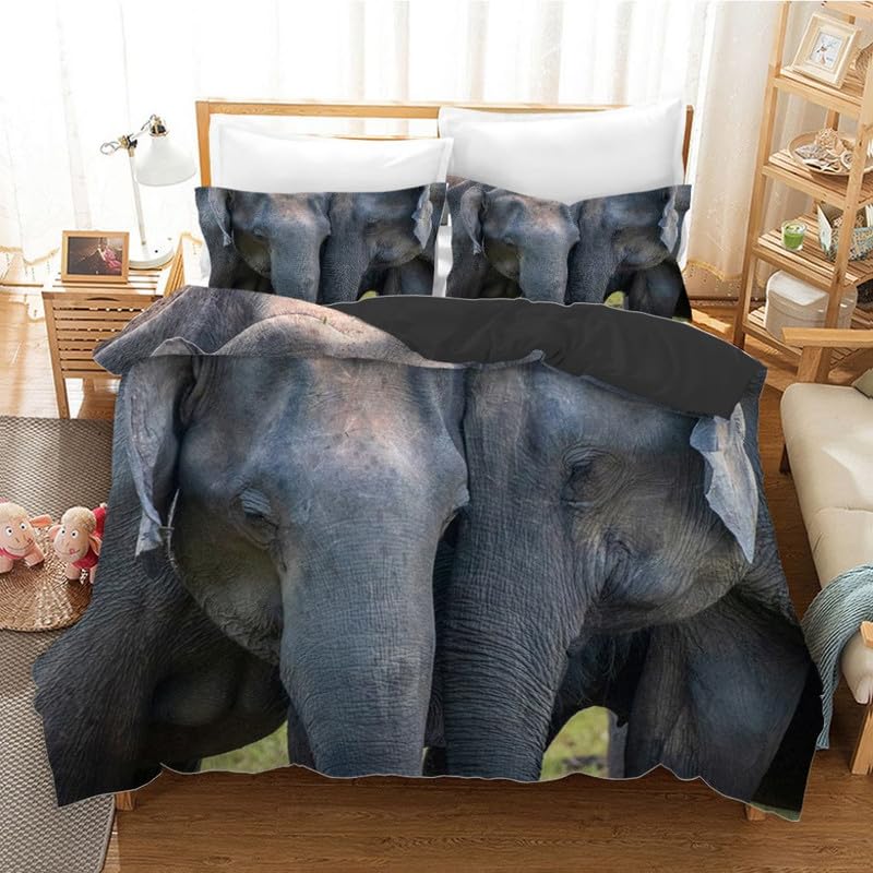 Funda nórdica infantil de cama 90 con elefantes grises un regalo de cumpleaños ideal