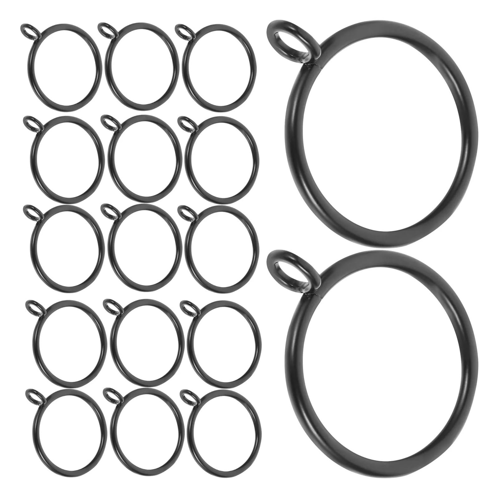 Vorhangösen 40 Stück Schwarze Eisen-Vorhangringe mit Ösen for 25-mm-Stangen, minimalistische Gardinen-Hängeringe, Metall-Vorhangzubehör