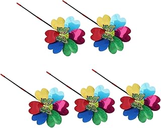 Toyvian 5pcs Colorful Sequin Windmill Spinners for Kids Outside Toys for Kids Sequin Trim Kids Wind Spinners Pinwheel Garden Windmill Colorful Windmill Sunflower Pinwheels Garden Ornament