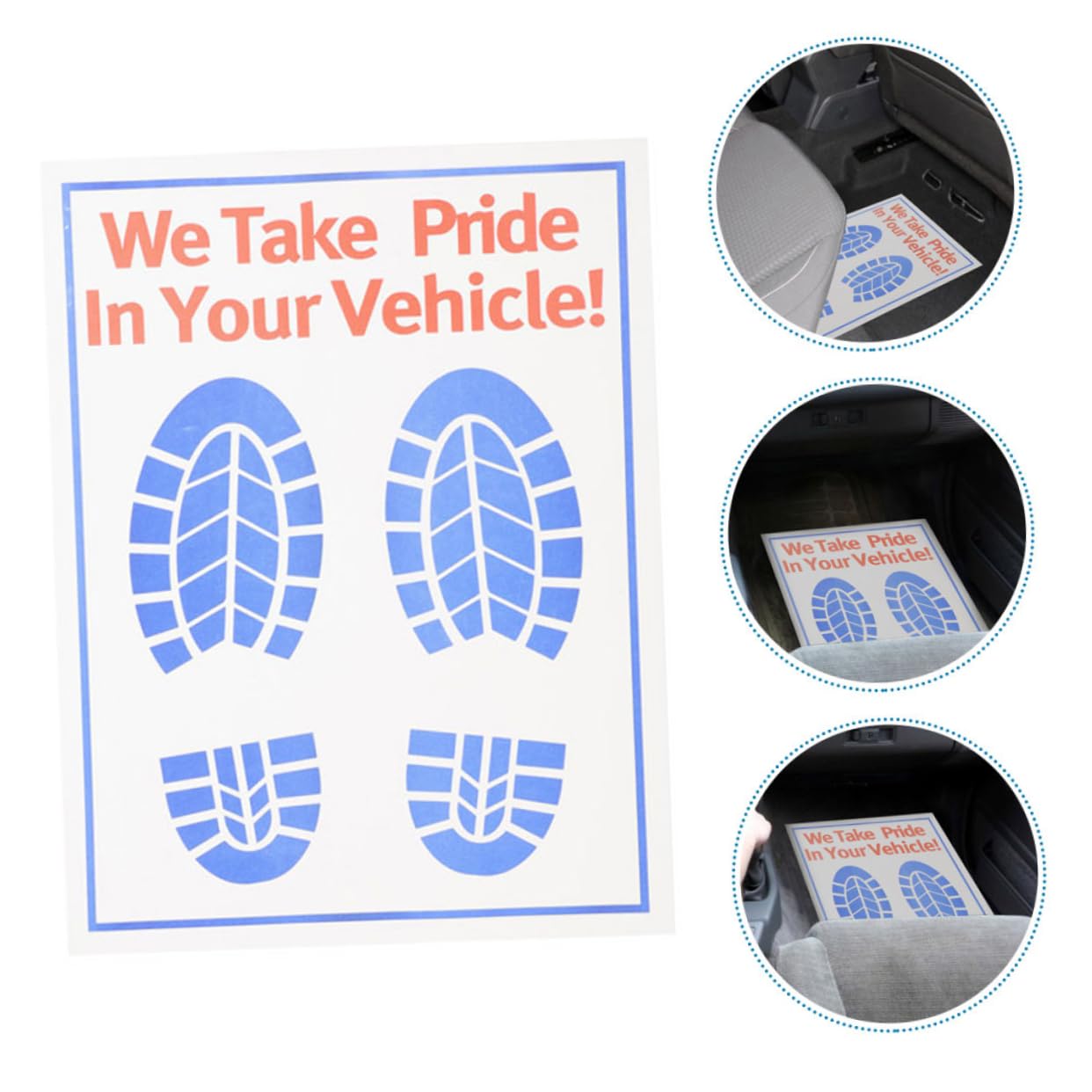 Amosfun 60pièces Tapis de Sol Jetables pour Voiture Tapis de Sol Blancs Papier Protection Temporaire pour Nettoyage et Entretien Automobile