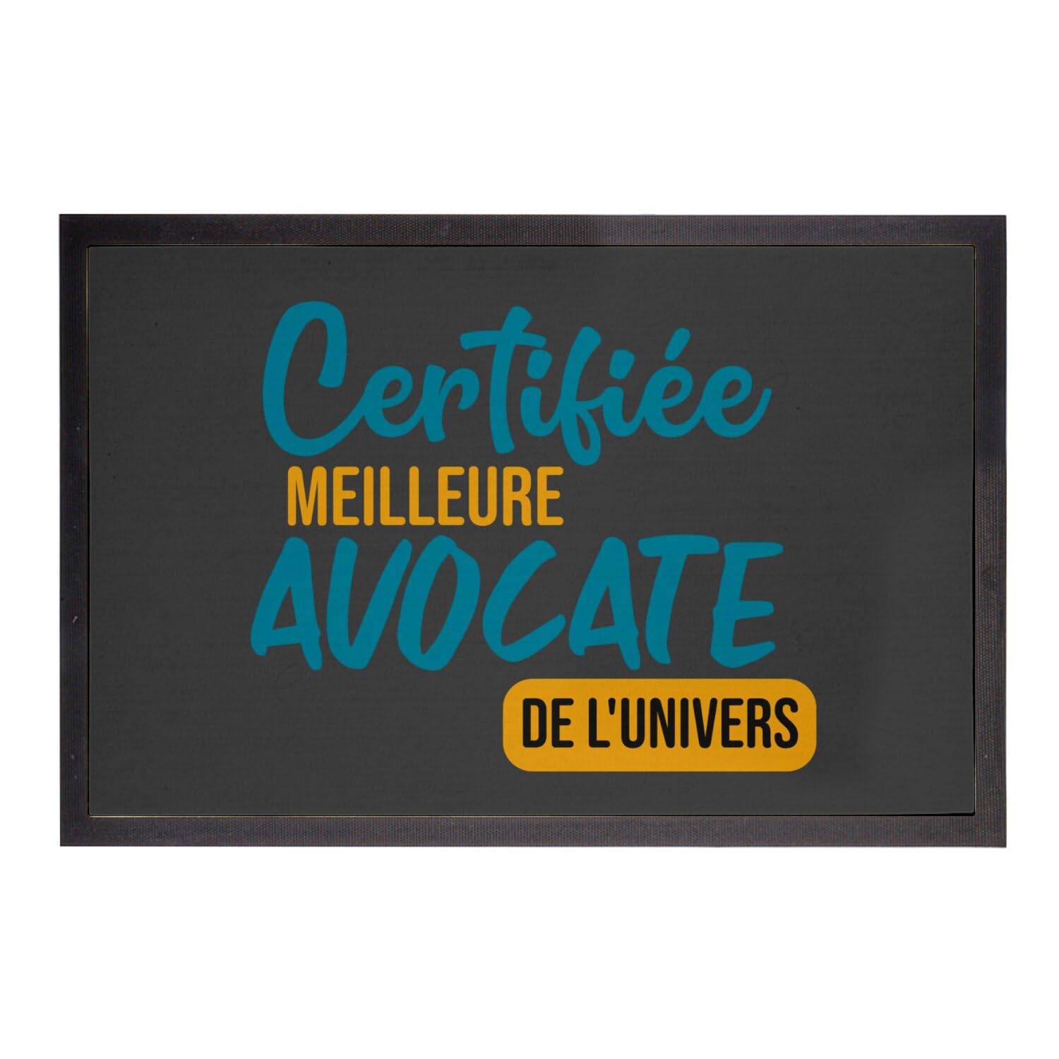 Paillasson Noir cadeau avocate pour fêter la prestation de serment 60x40cm