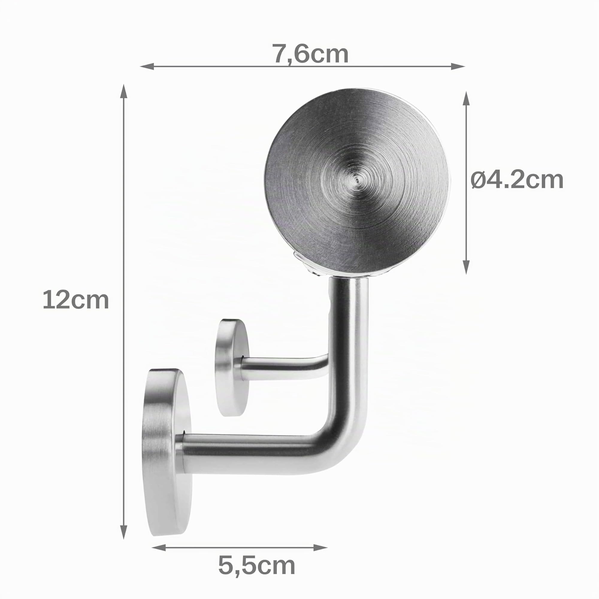 Monzana Pasamanos de Acero Inoxidable Barandilla de Pared para Escalera 500cm Soporte Pared Interior Exterior