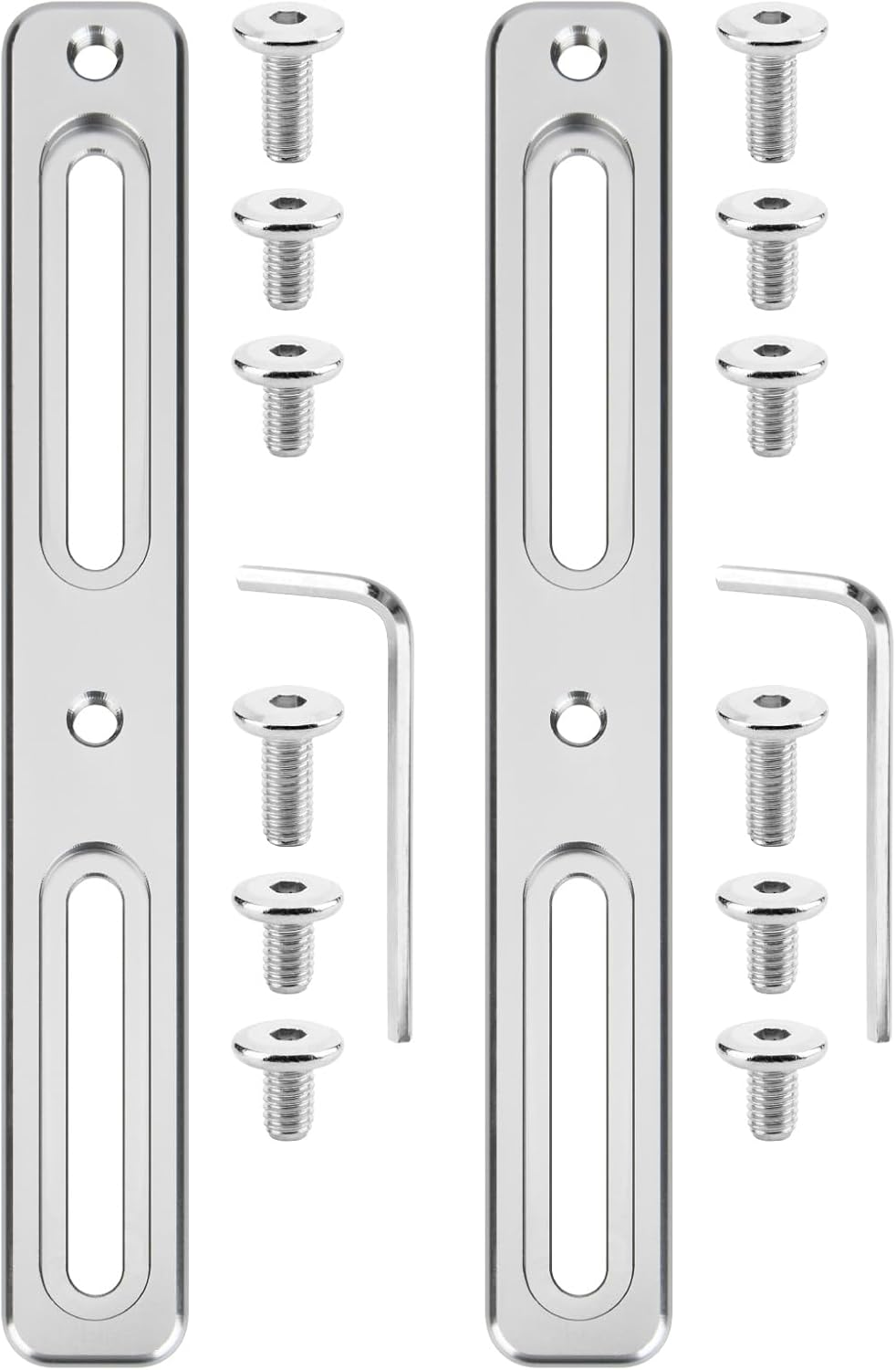 Cosmos 2 Pcs Bike Water Bottle Cage Adapter Adjustable Bicycle Bottle Cage Mount Brackets 2 Slots Cycling Water Bottle Holder Mounting Base for Mountain Road Bike (Silver)