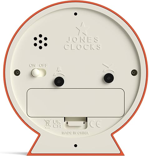 Miniatura 7 de JONES CLOCKS Mini reloj despertador Midnight  Diseño contemporáneo  Naranja  Elegante, compacto y funcional para mesita de noche, escritorio o