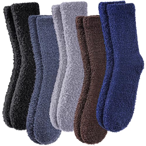 Image of LINEMIN Womens Fuzzy Socks Cozy Fluffy Winter Warm Slipper Socks Microfiber Soft Home Sleeping Socks