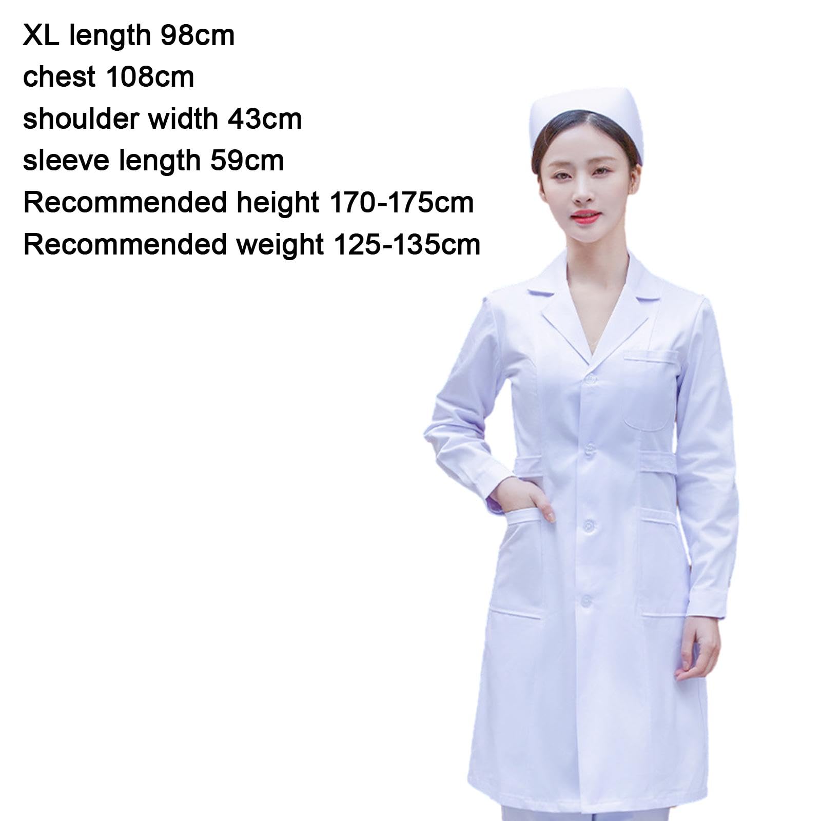 Stilvolles Kasack Set für Damen, Bequeme Pflegekleidung, Weiß, XL und dick