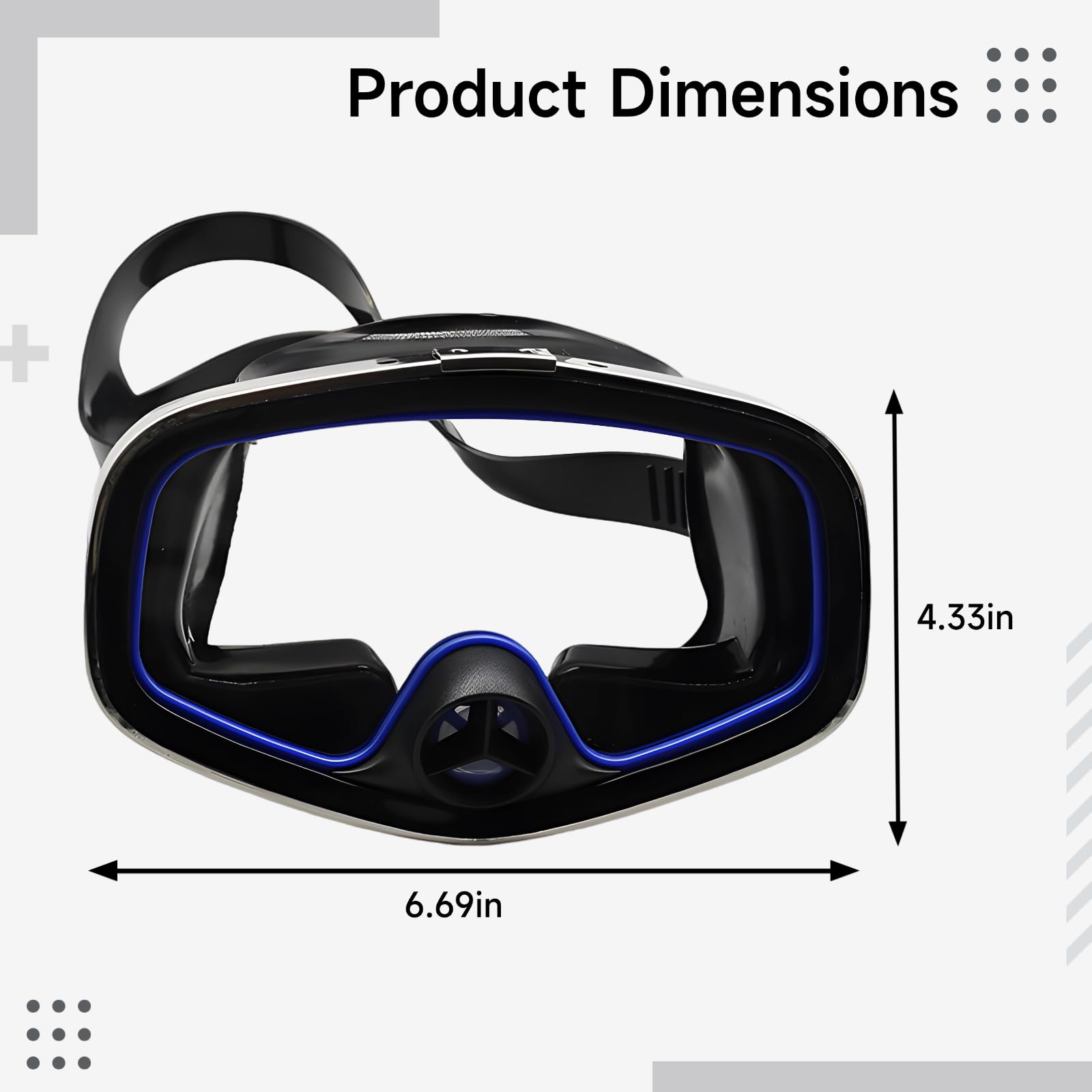 Máscara de buceo con funda, máscara de buceo profesional negra, amplia vista, máscara de esnórquel de vidrio templado Ansi, cómoda silicona líquida, nariz pellizcable, máscara de buceo con
