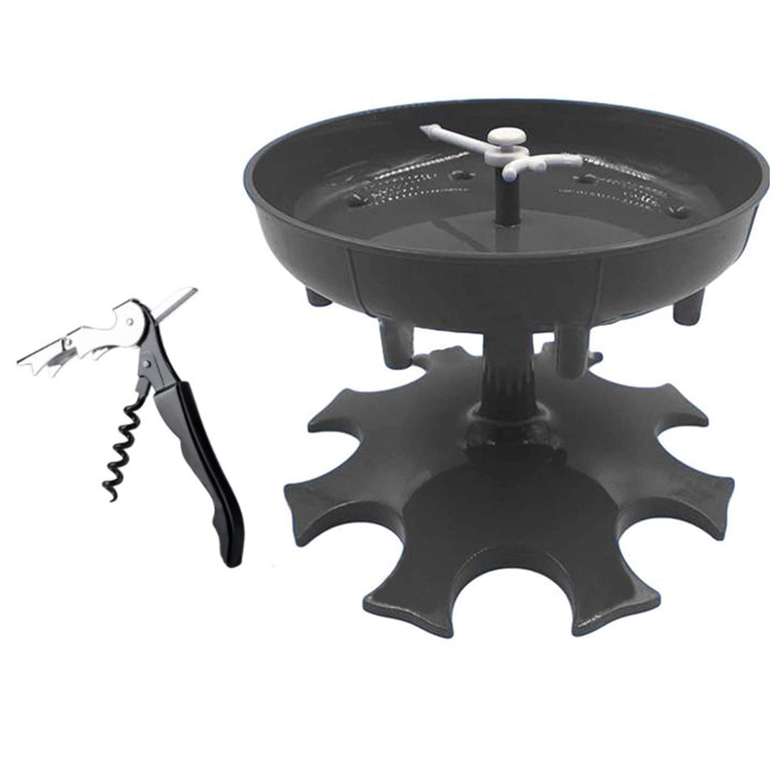 8 Shot Glass Dispenser, Bar Glass Dispenser Wine Dispenser for Party Dispenser with Rotating Stick and Bottle Opener