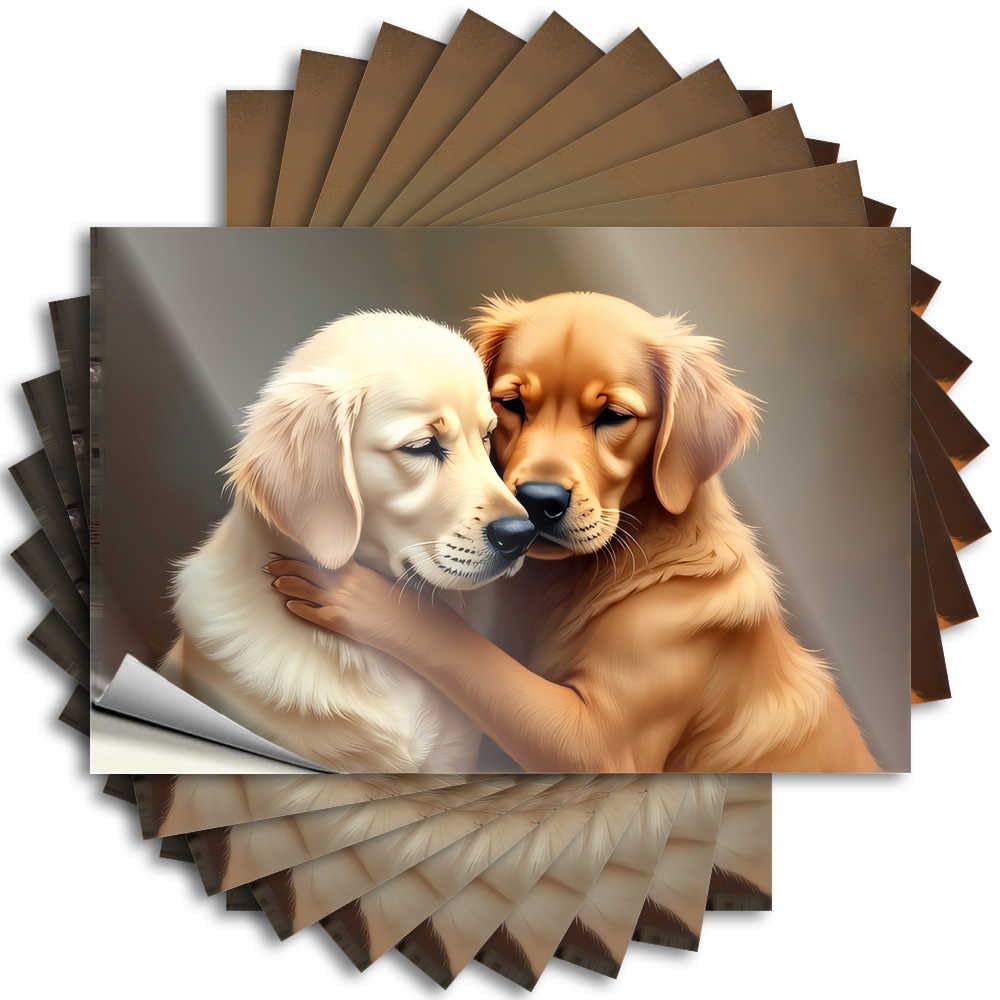 Abipuir - Gold Joke Stickers for Two Dogs, 10 Car Stickers (8 x 12 cm)